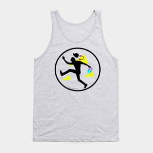 Graphic Black Silhouette & Headphones - Game Boy 80s & 90s Geek & Gamers | Neon Colors Tank Top